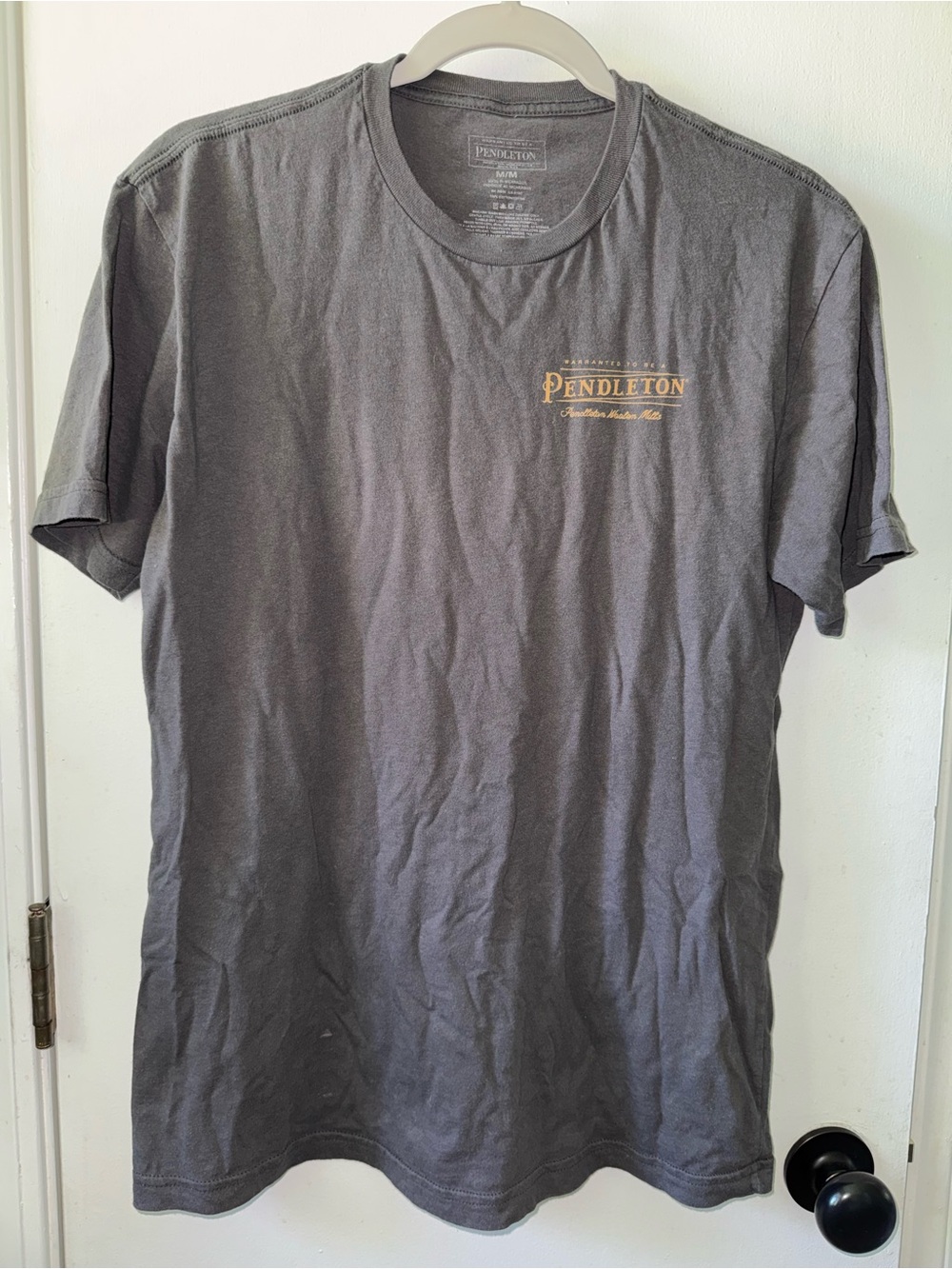 Pendleton Charcoal Short-Sleeve Crew with Gold Logo
